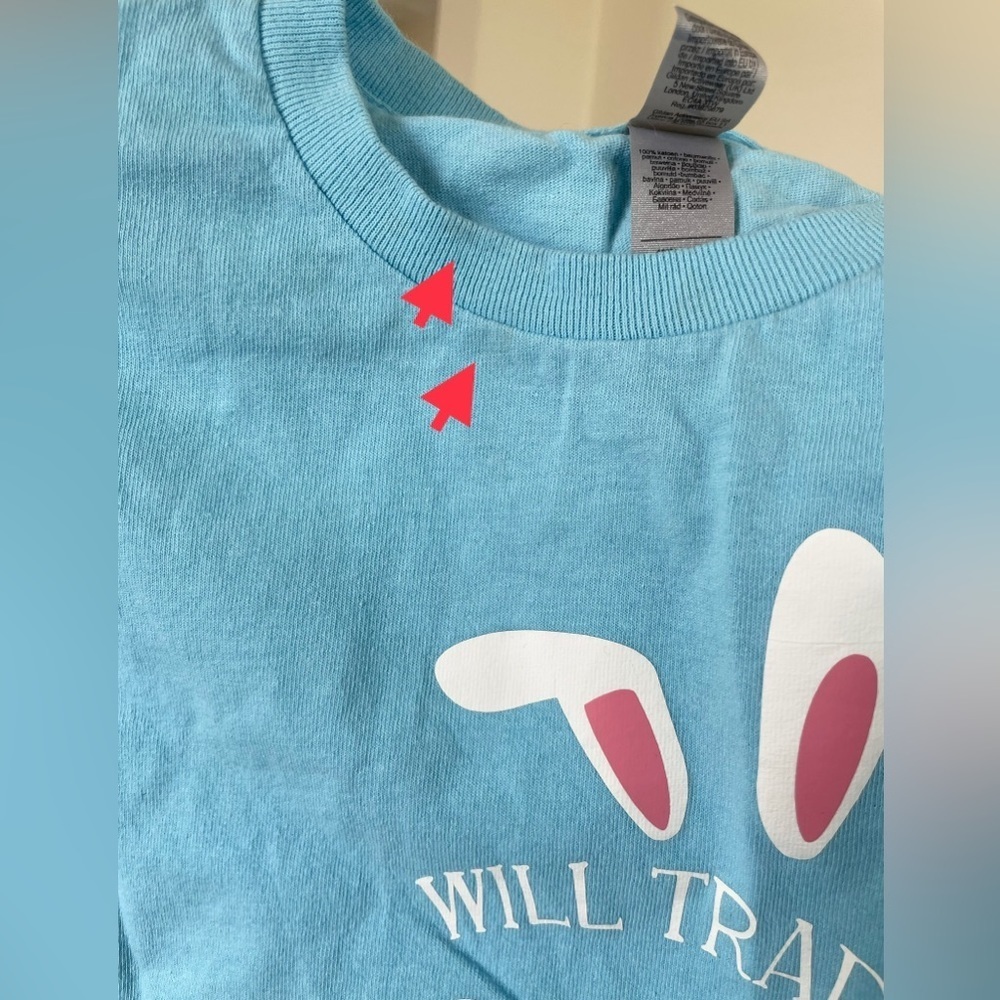 Gildan 100% Heavy Cotton Blue Easter Graphic T-Shirt Youth size XS - Picture 10 of 13